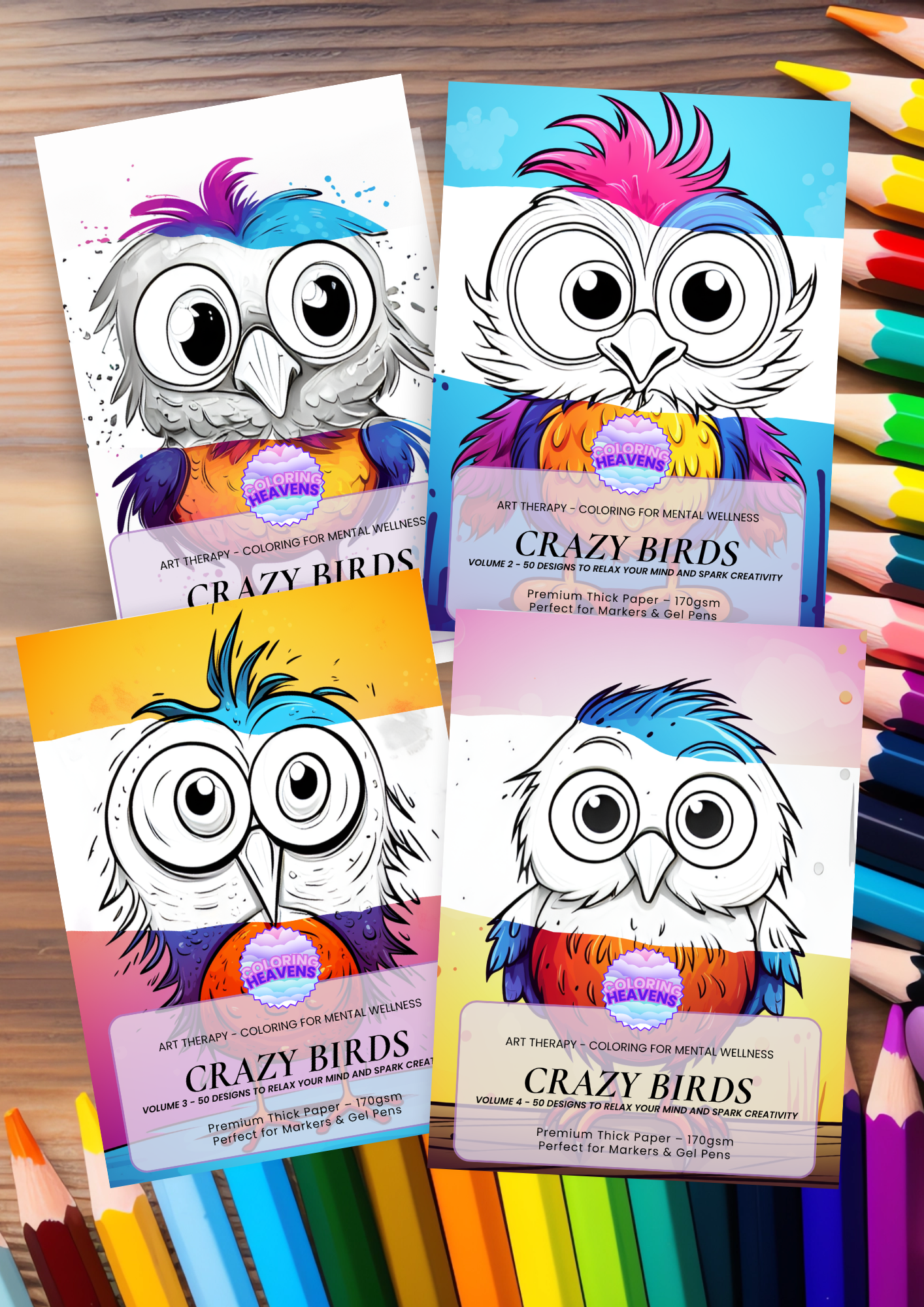 Crazy Cute Birds Set (4 Books)